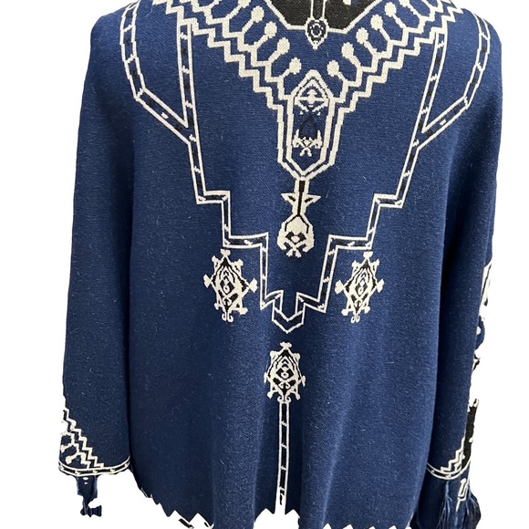 Kobi Halpern Cardigan Blue Black & White With Blue Plumes - Picture 2 of 8